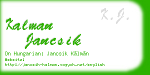 kalman jancsik business card