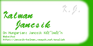 kalman jancsik business card